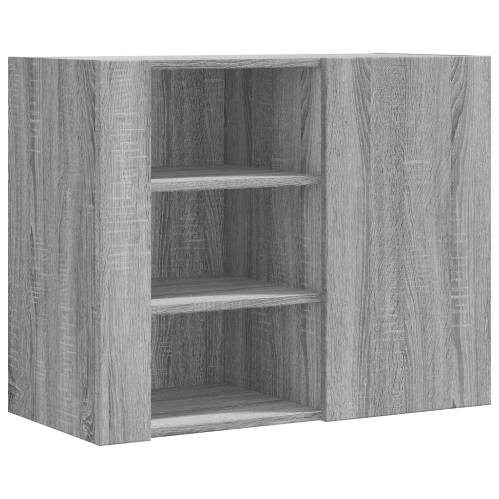szürke sonoma színű szerelt fa faliszekrény 75 x 35 x 60 cm