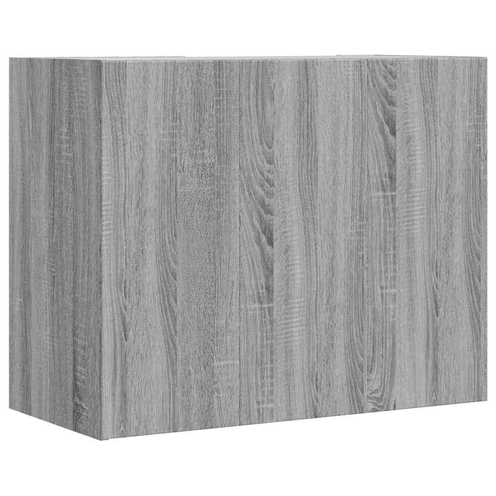 szürke sonoma színű szerelt fa faliszekrény 75 x 35 x 60 cm