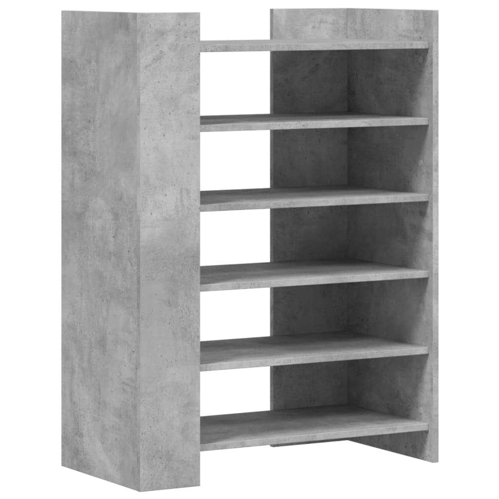 betonszürke szerelt fa cipősszekrény 74,5 x 37,5 x 100 cm