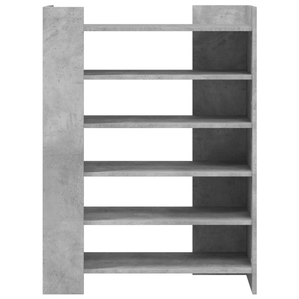 betonszürke szerelt fa cipősszekrény 74,5 x 37,5 x 100 cm