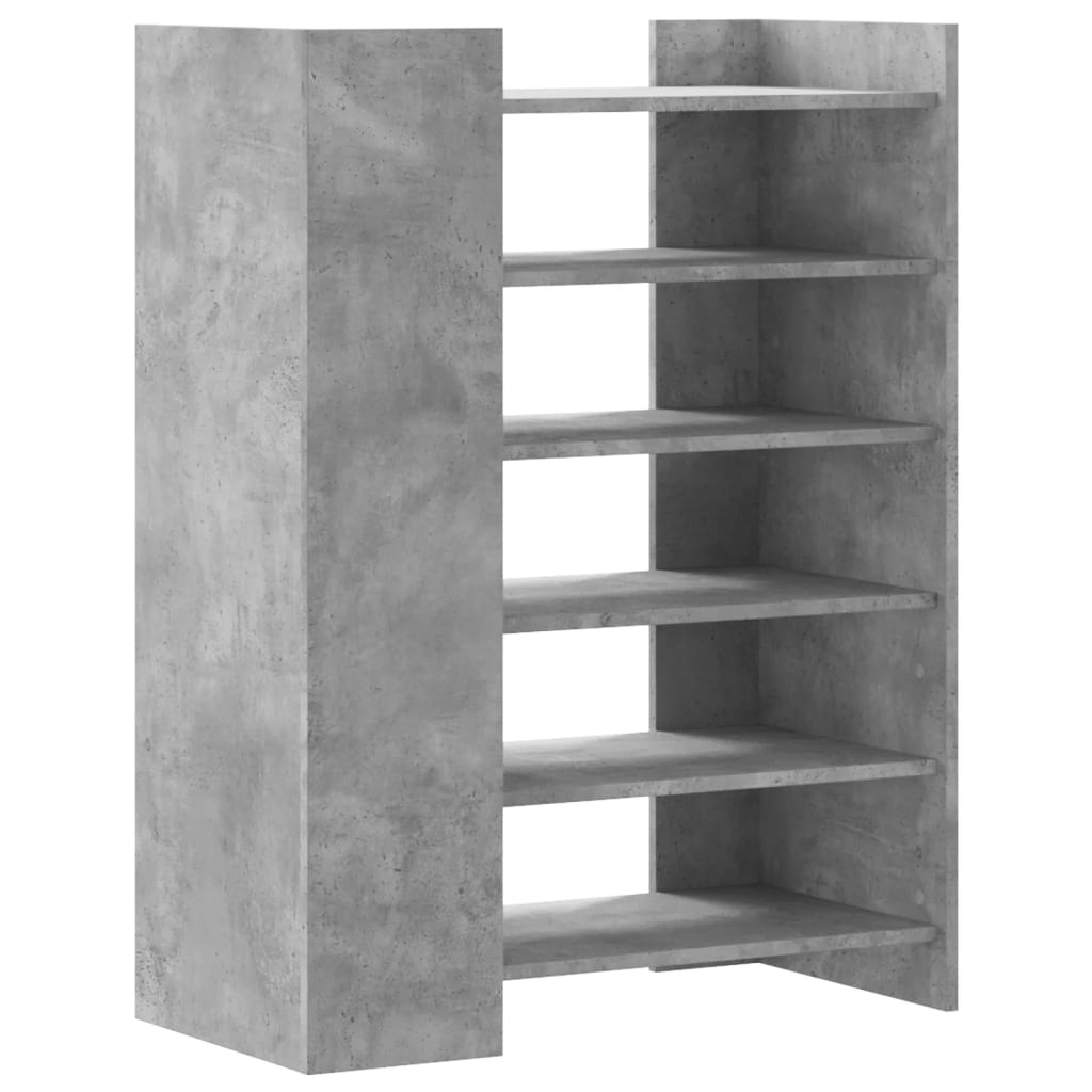 betonszürke szerelt fa cipősszekrény 74,5 x 37,5 x 100 cm