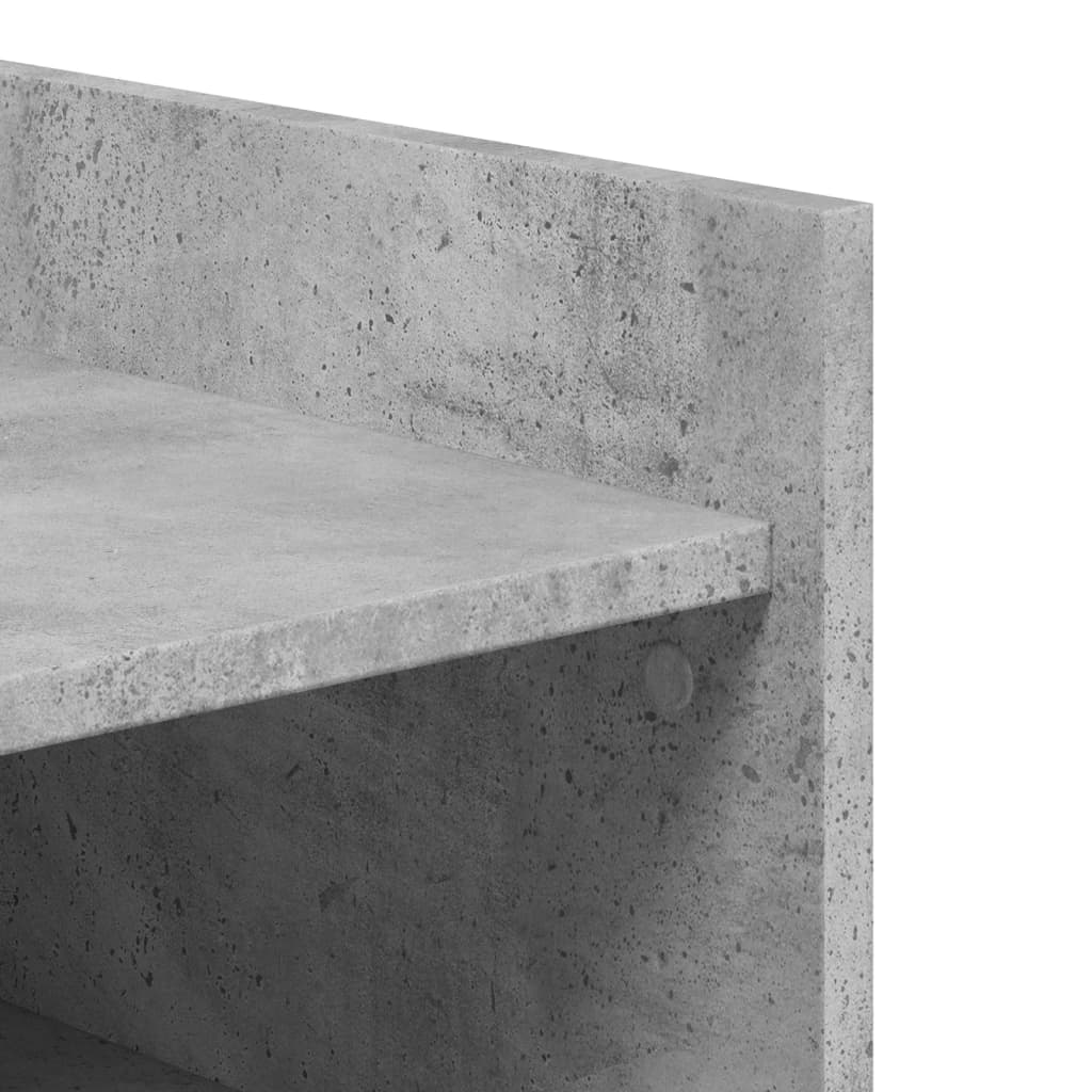 betonszürke szerelt fa cipősszekrény 74,5 x 37,5 x 100 cm