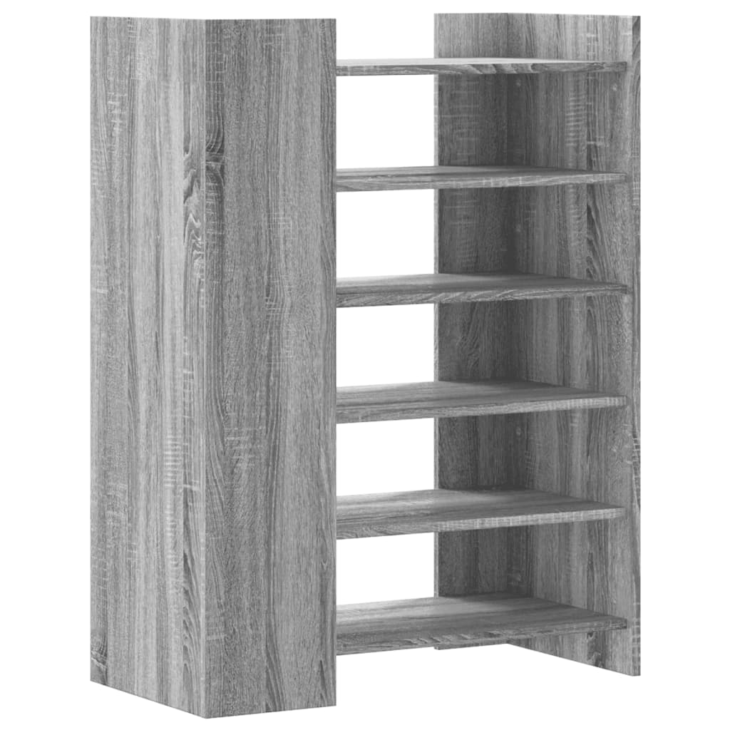 szürke sonoma színű szerelt fa cipőszekrény 74,5 x 37,5 x 100cm