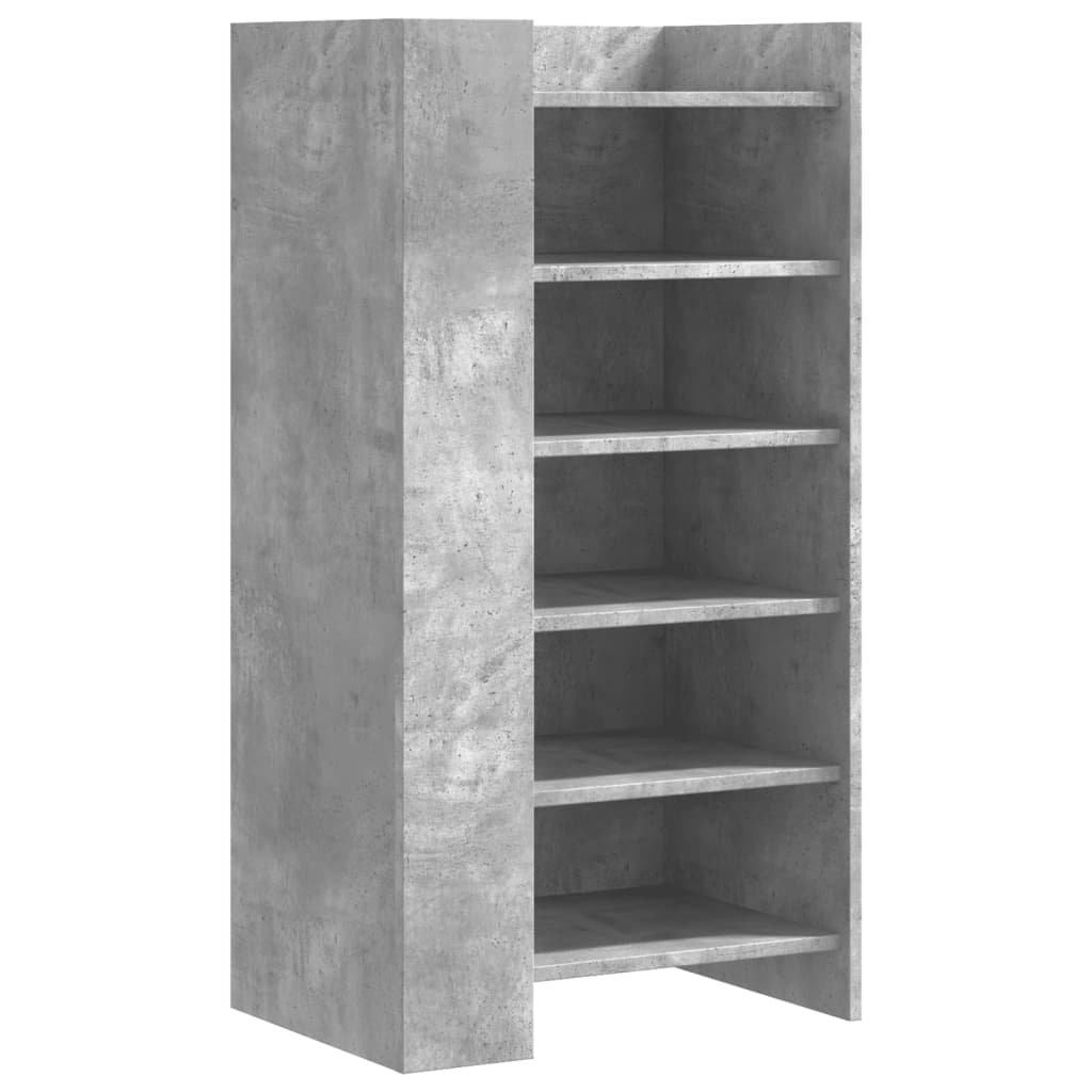 betonszürke szerelt fa cipősszekrény 52 x 37,5 x 100 cm