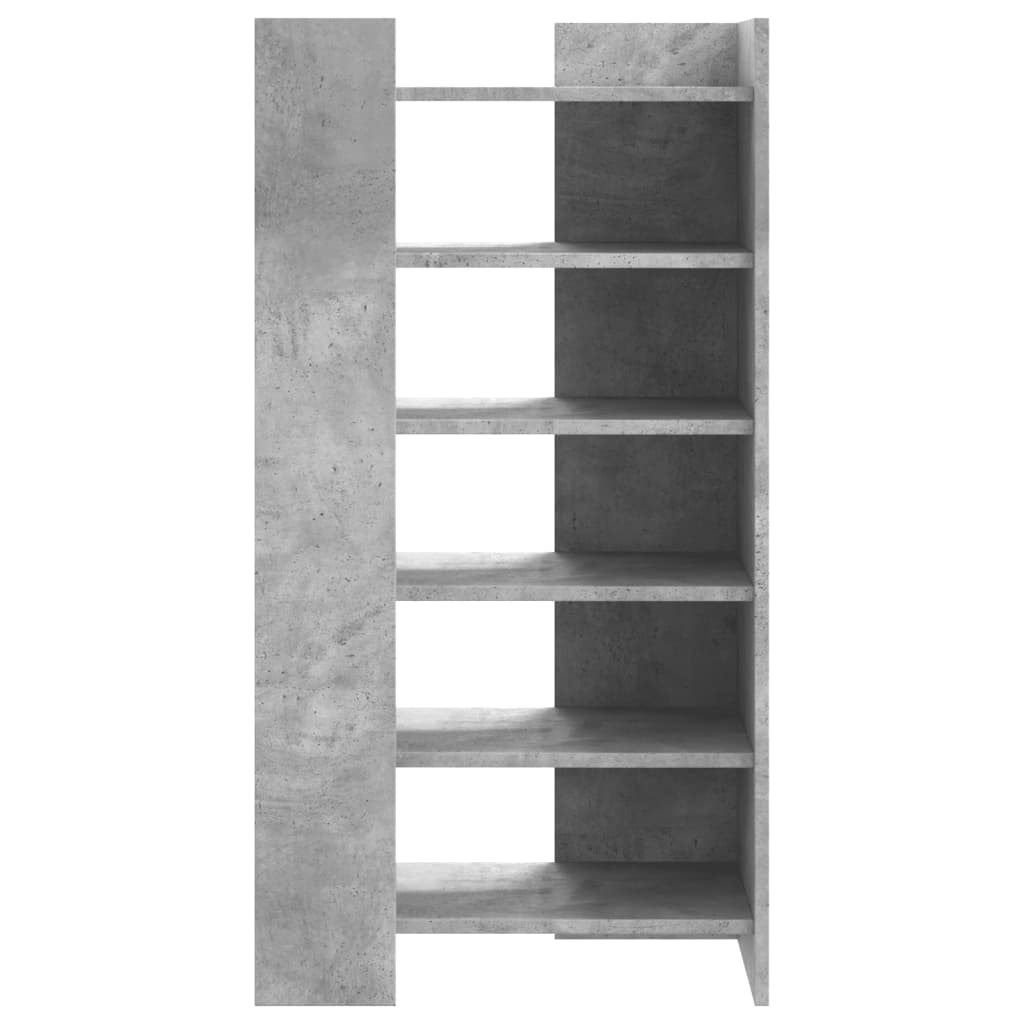 betonszürke szerelt fa cipősszekrény 52 x 37,5 x 100 cm