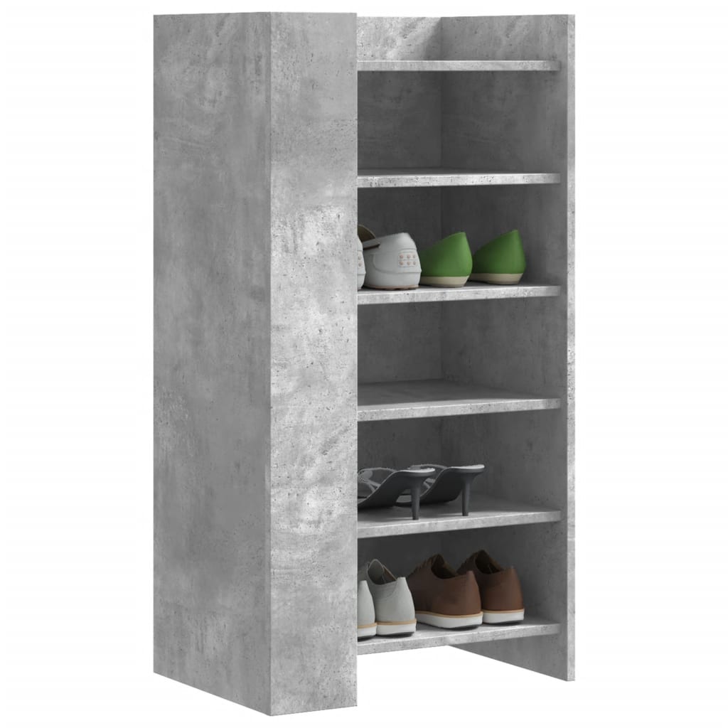 betonszürke szerelt fa cipősszekrény 52 x 37,5 x 100 cm