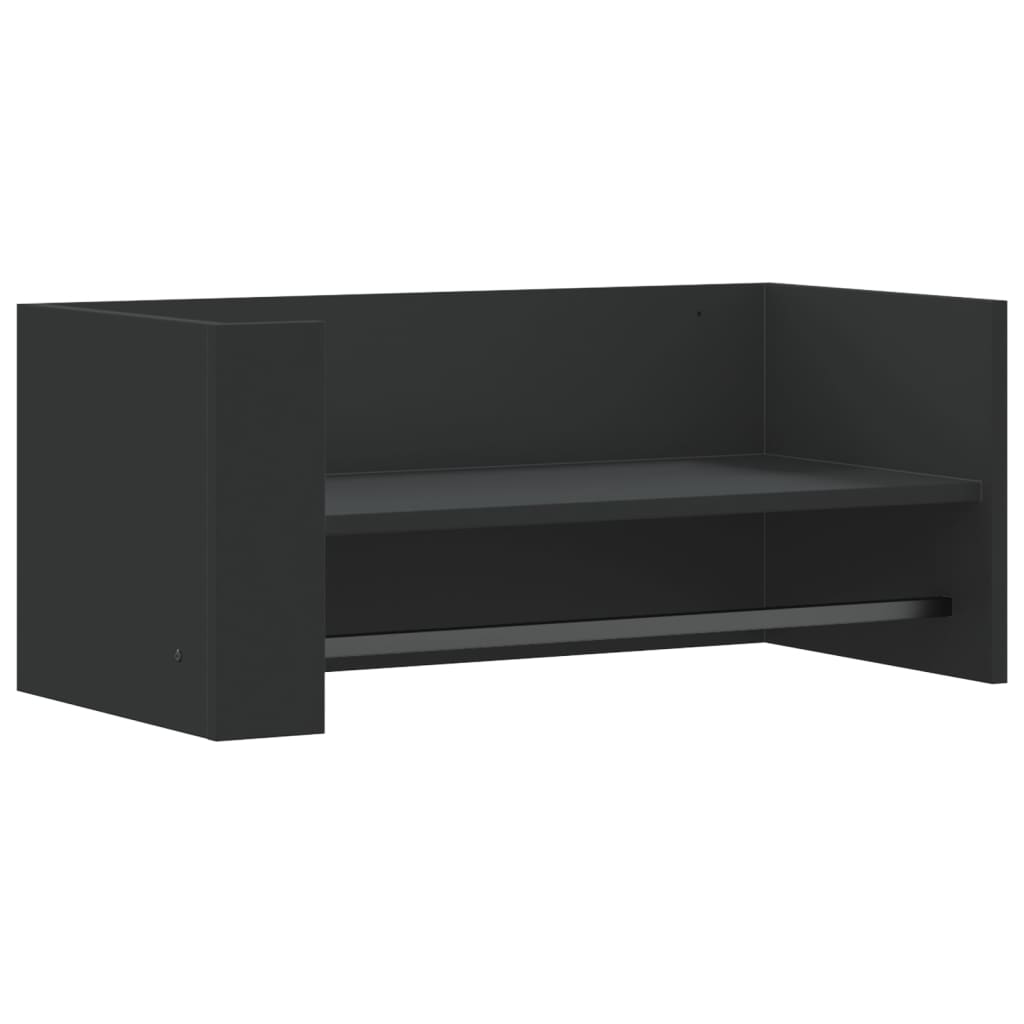 fekete szerelt fa fali polc 70,5 x 35 x 30,5 cm