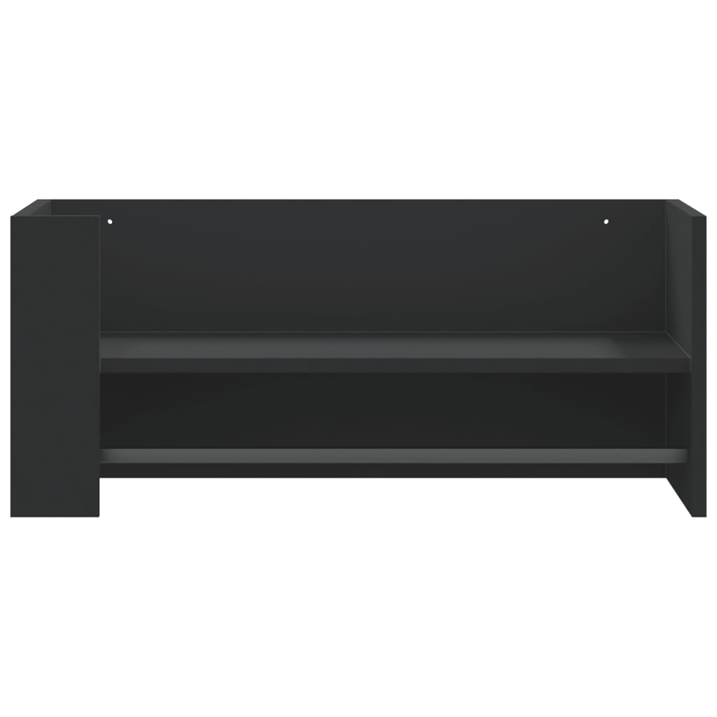 fekete szerelt fa fali polc 70,5 x 35 x 30,5 cm
