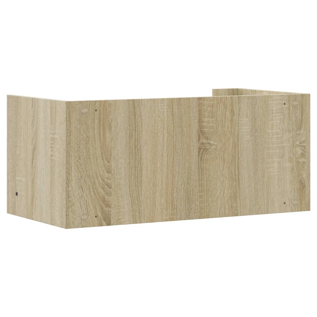 sonoma tölgy színű szerelt fa fali polc 70,5 x 35 x 30,5 cm