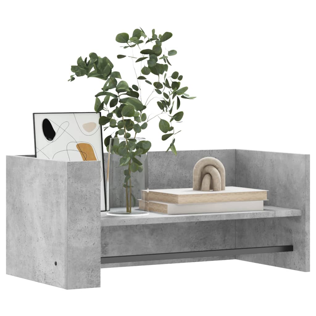 betonszürke szerelt fa fali polc 70,5 x 35 x 30,5 cm