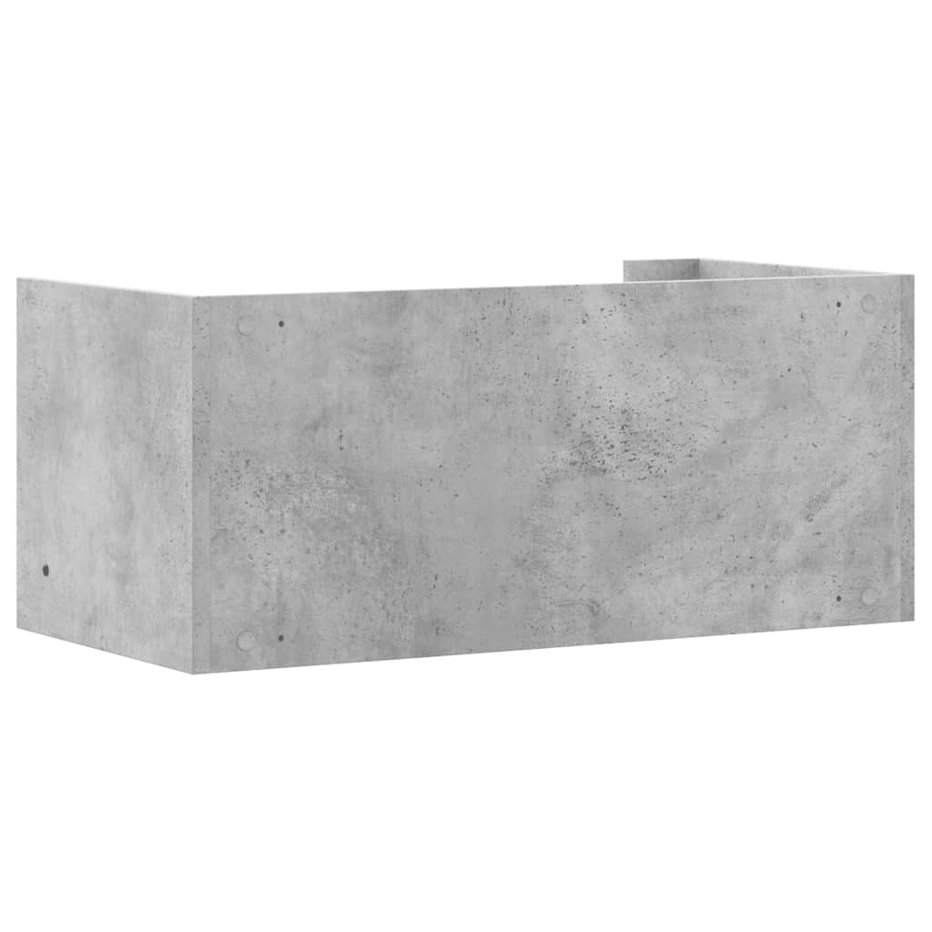 betonszürke szerelt fa fali polc 70,5 x 35 x 30,5 cm