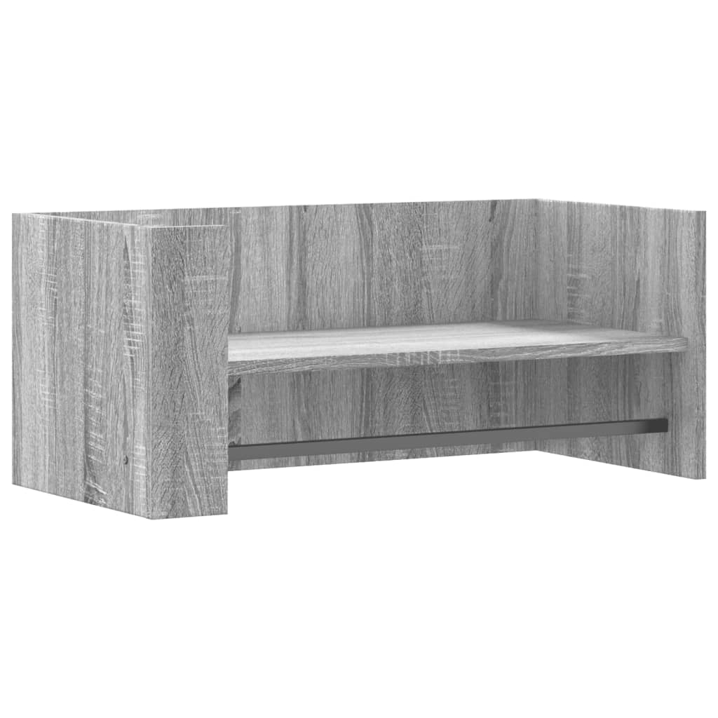 szürke sonoma színű szerelt fa fali polc 70,5 x 35 x 30,5 cm