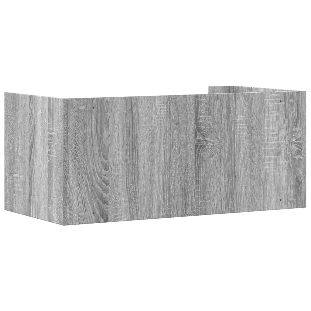 szürke sonoma színű szerelt fa fali polc 70,5 x 35 x 30,5 cm