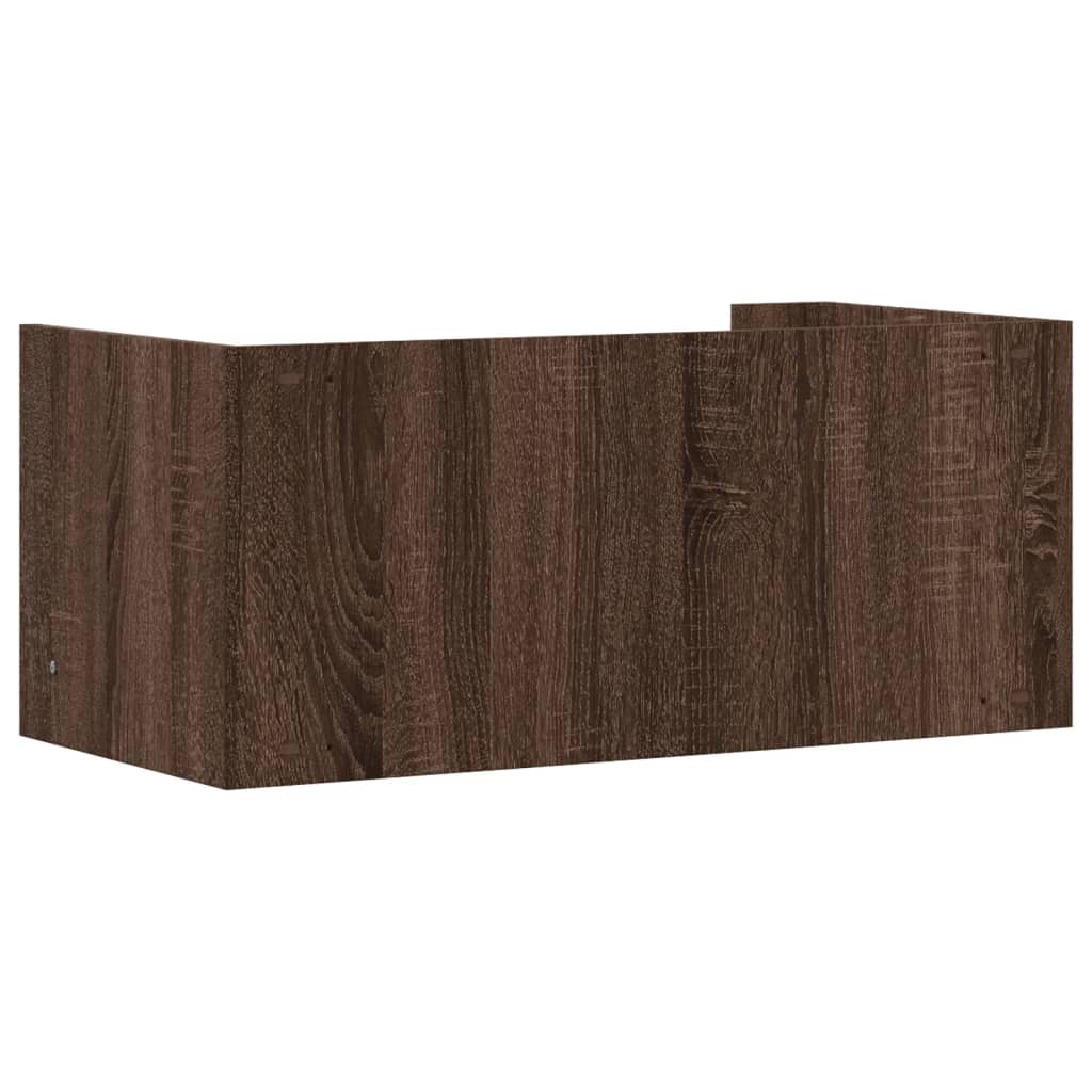 barna tölgy színű szerelt fa fali polc 70,5 x 35 x 30,5 cm