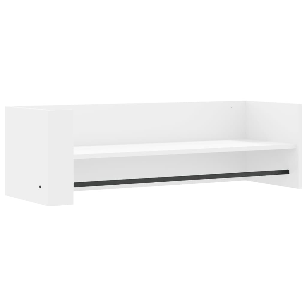 fehér szerelt fa fali polc 100 x 35 x 30,5 cm