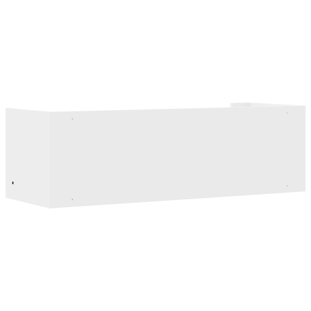 fehér szerelt fa fali polc 100 x 35 x 30,5 cm