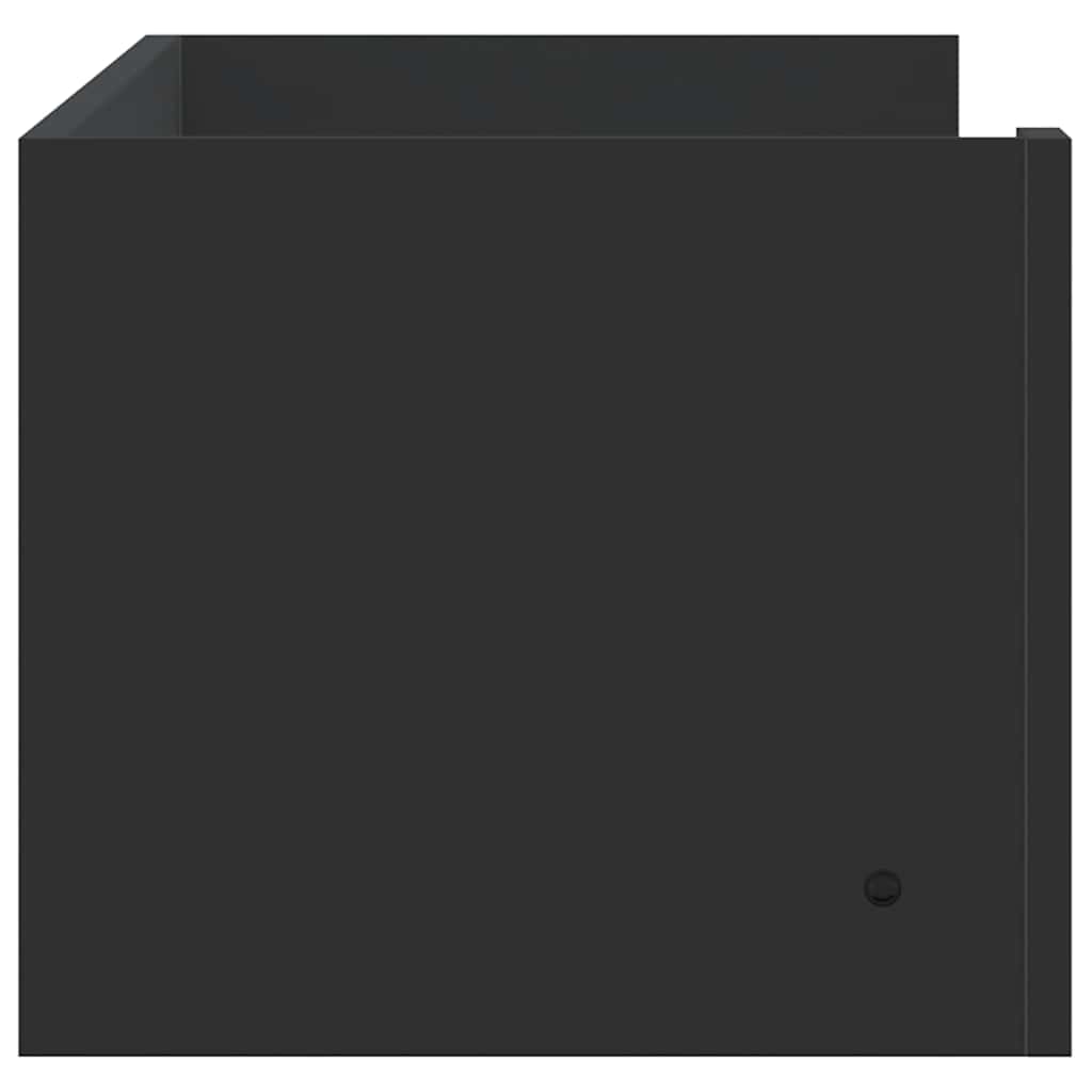 fekete szerelt fa fali polc 100x35x30,5 cm