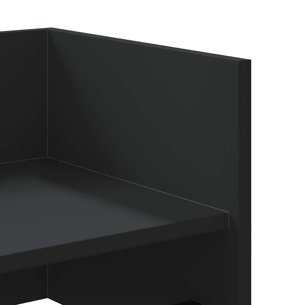 fekete szerelt fa fali polc 100x35x30,5 cm