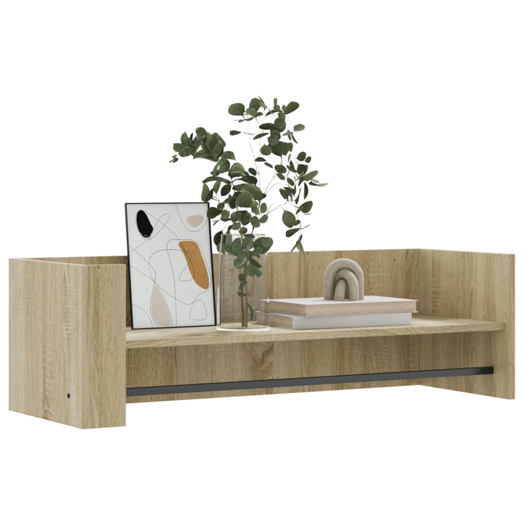 sonoma tölgy színű szerelt fa fali polc 100 x 35 x 30,5 cm