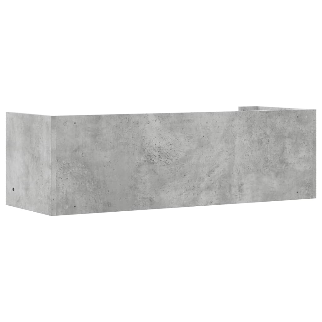 betonszürke szerelt fa fali polc 100 x 35 x 30,5 cm