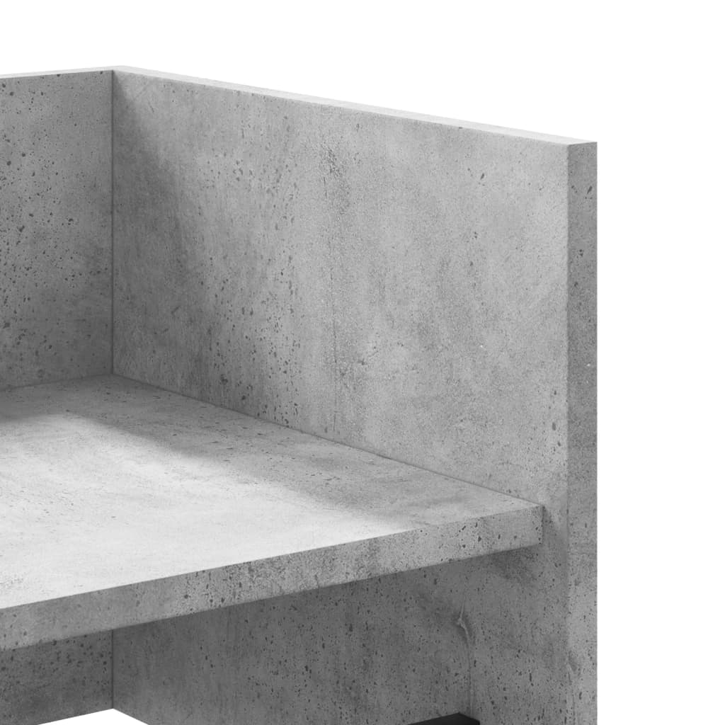 betonszürke szerelt fa fali polc 100 x 35 x 30,5 cm