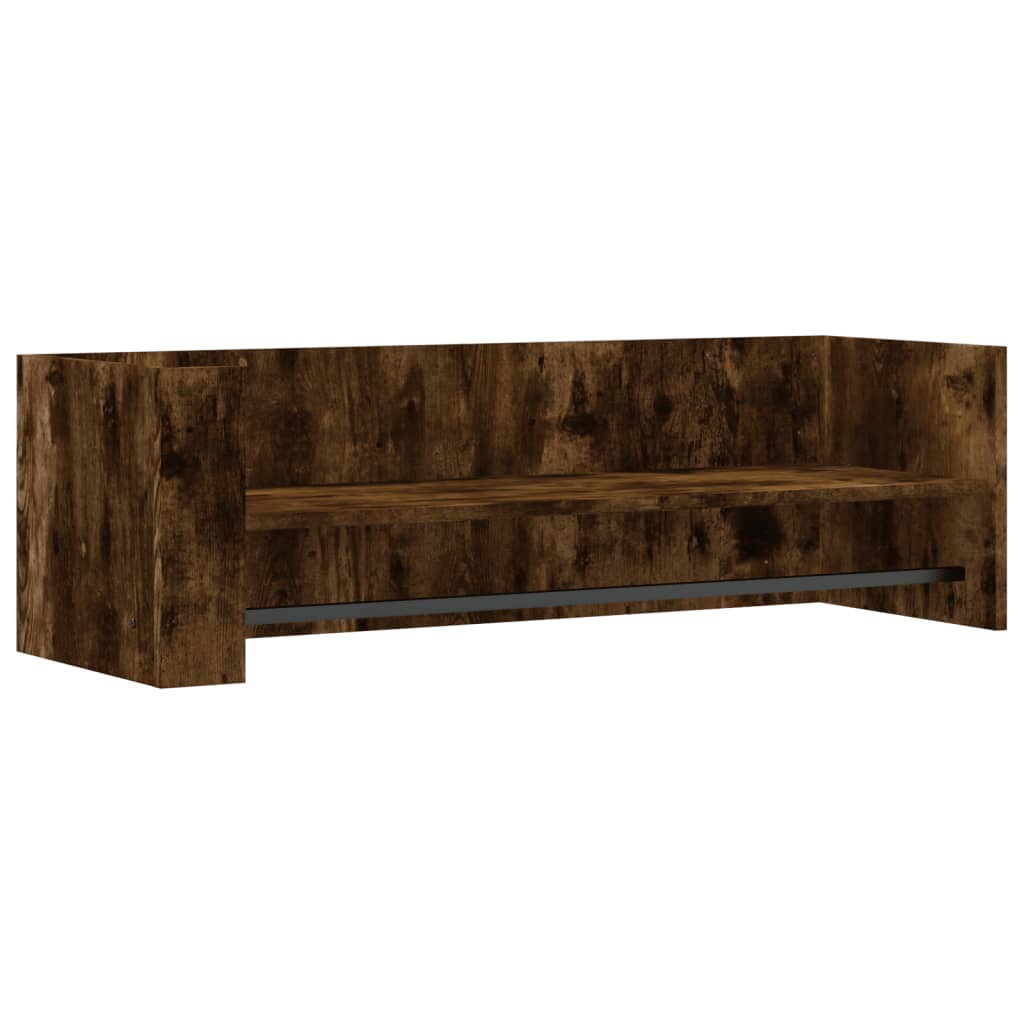füstölt tölgy színű szerelt fa fali polc 100 x 35 x 30,5 cm