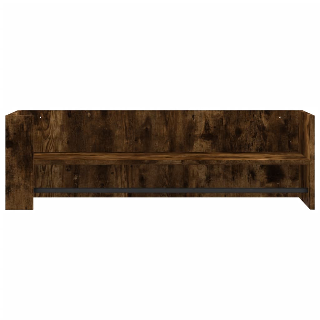füstölt tölgy színű szerelt fa fali polc 100 x 35 x 30,5 cm