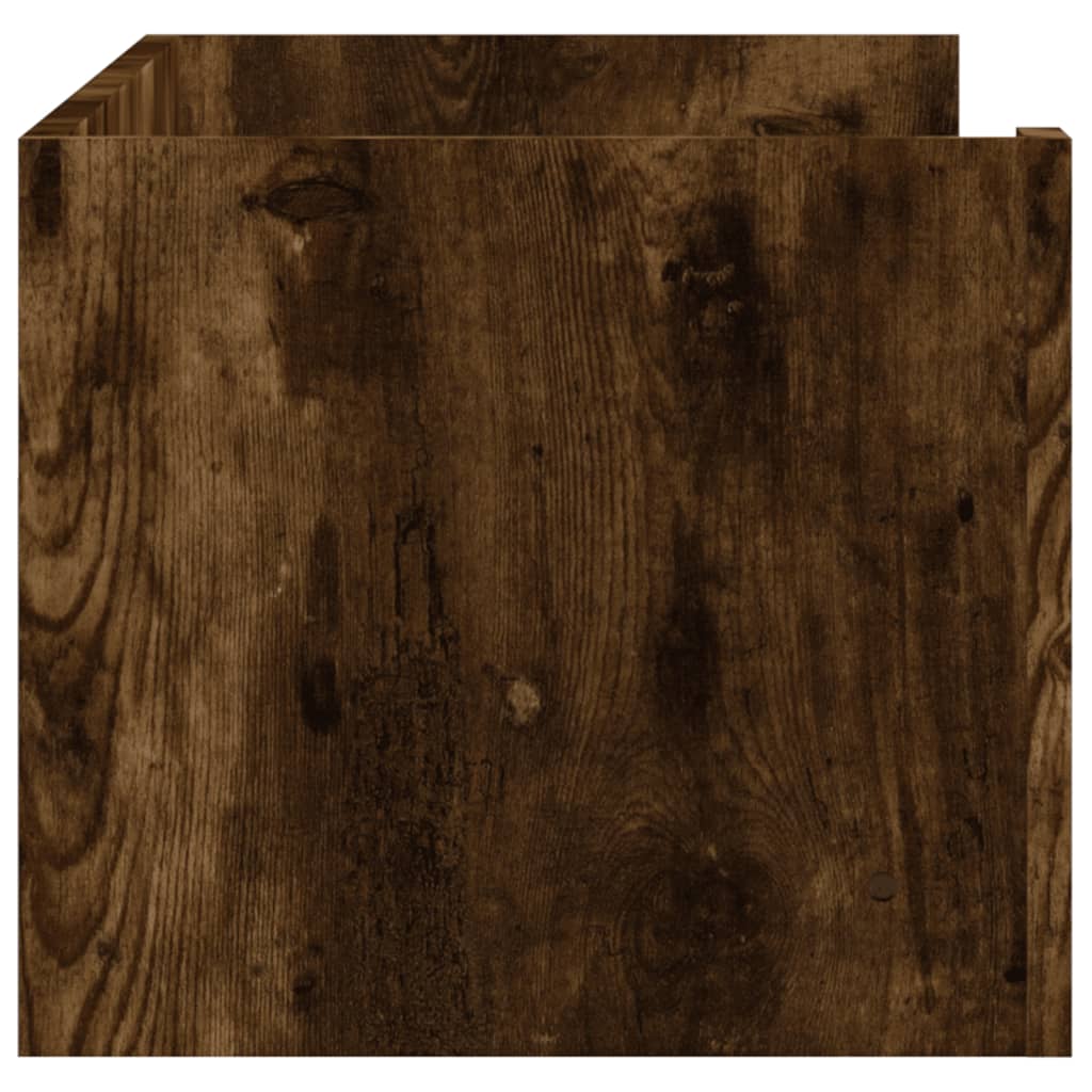 füstölt tölgy színű szerelt fa fali polc 100 x 35 x 30,5 cm