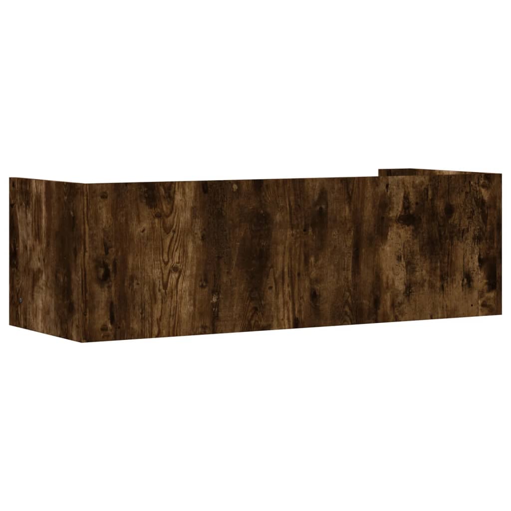 füstölt tölgy színű szerelt fa fali polc 100 x 35 x 30,5 cm