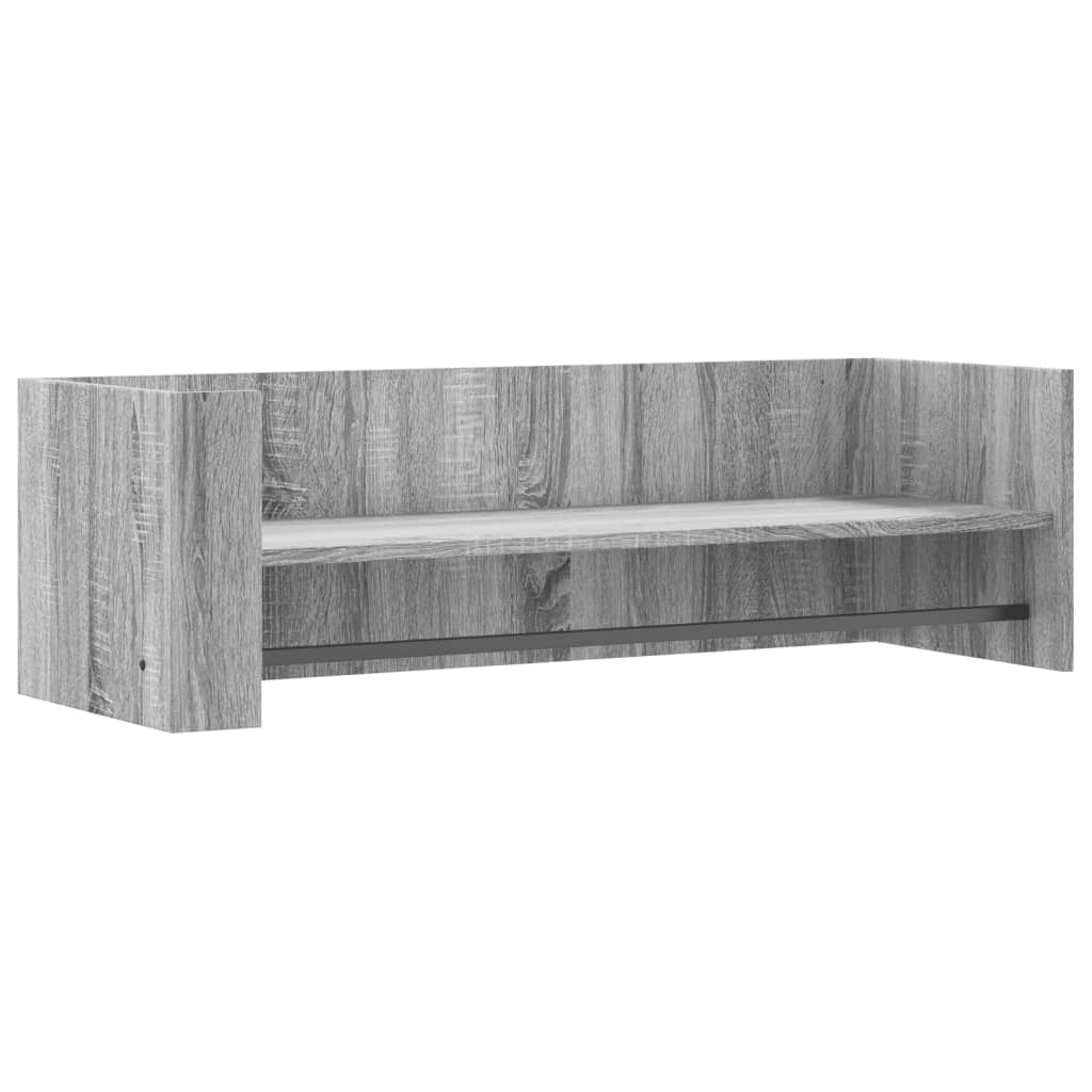 szürke sonoma színű szerelt fa fali polc 100 x 35 x 30,5 cm