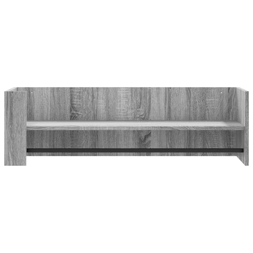 szürke sonoma színű szerelt fa fali polc 100 x 35 x 30,5 cm