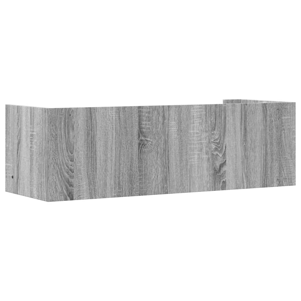 szürke sonoma színű szerelt fa fali polc 100 x 35 x 30,5 cm