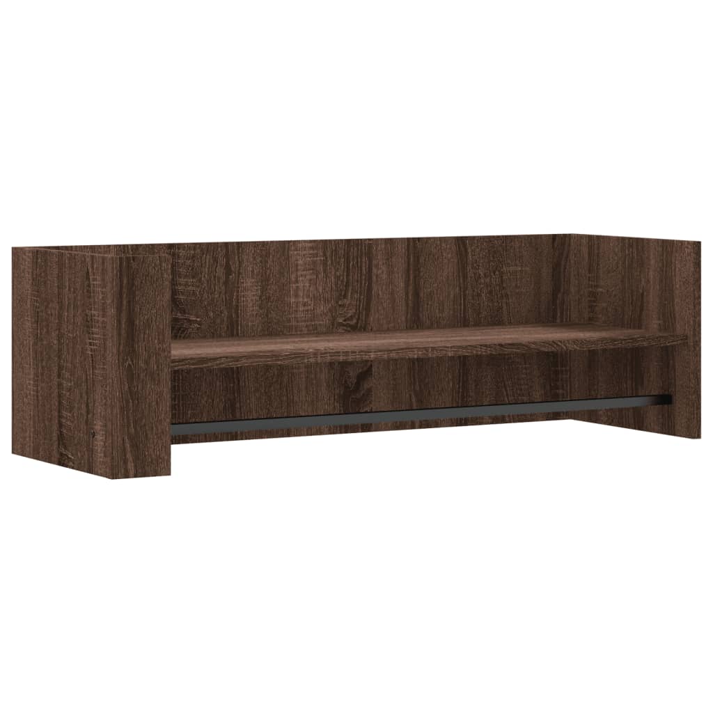 barna tölgy színű szerelt fa fali polc 100 x 35 x 30,5 cm