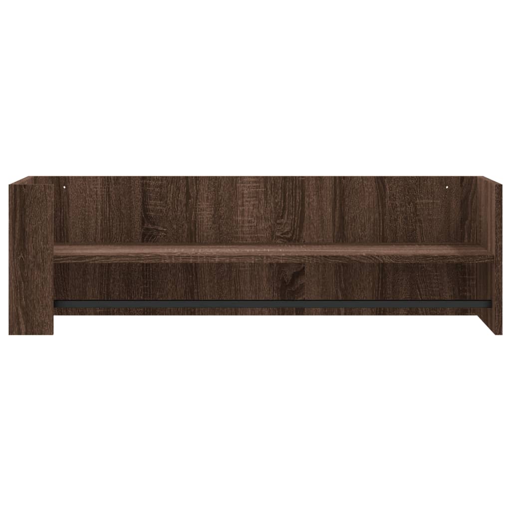 barna tölgy színű szerelt fa fali polc 100 x 35 x 30,5 cm