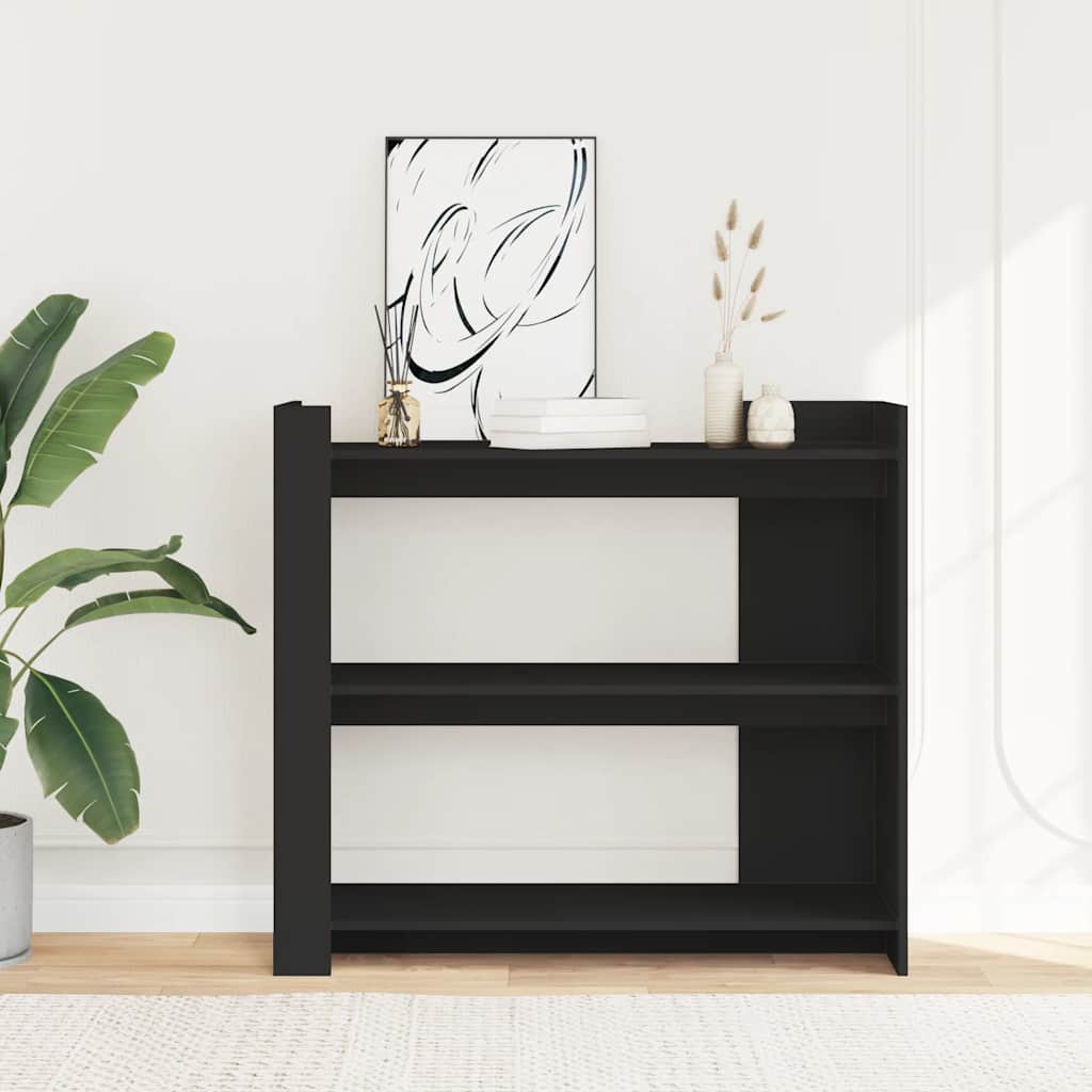 fekete szerelt fa tálalóasztal 100x35x90 cm