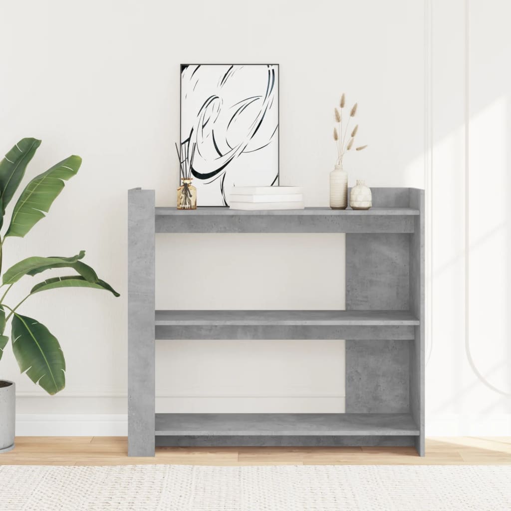 betonszürke szerelt fa tálalóasztal 100x35x90 cm