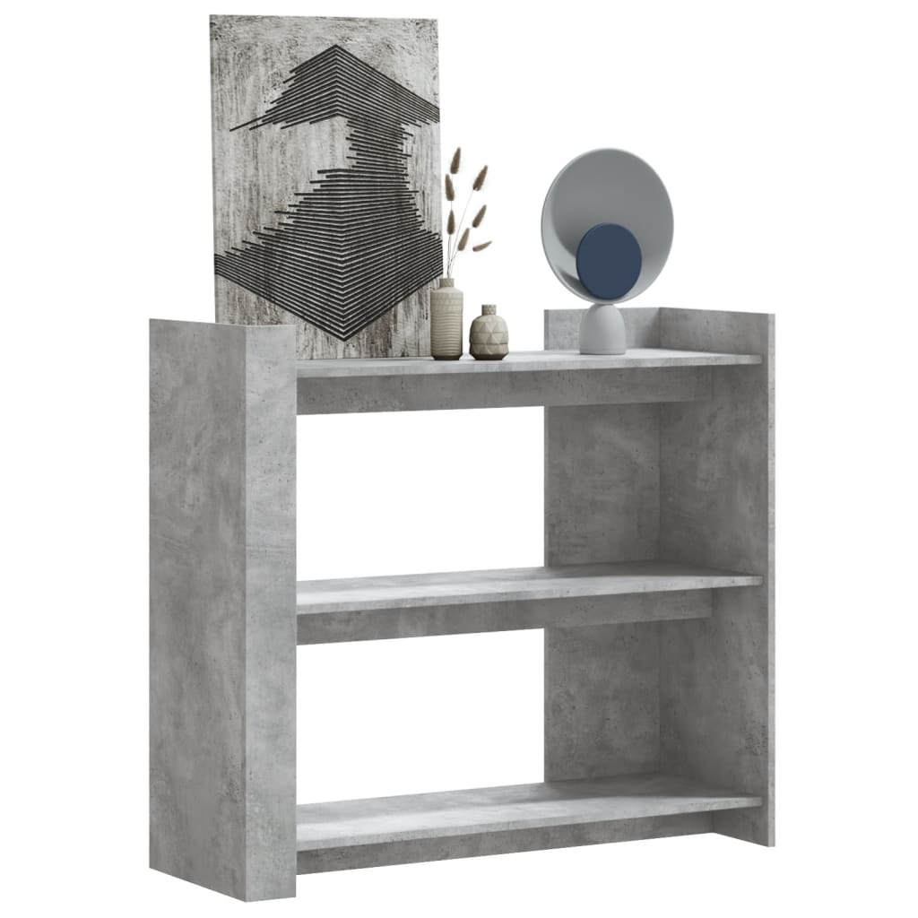 betonszürke szerelt fa tálalóasztal 100x35x90 cm