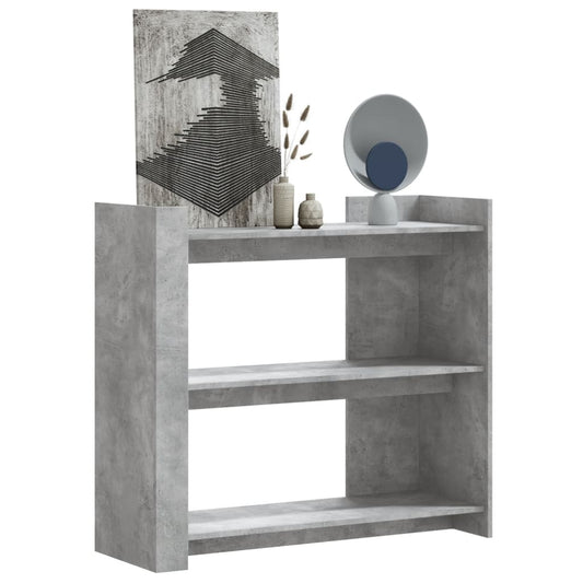 betonszürke szerelt fa tálalóasztal 100x35x90 cm