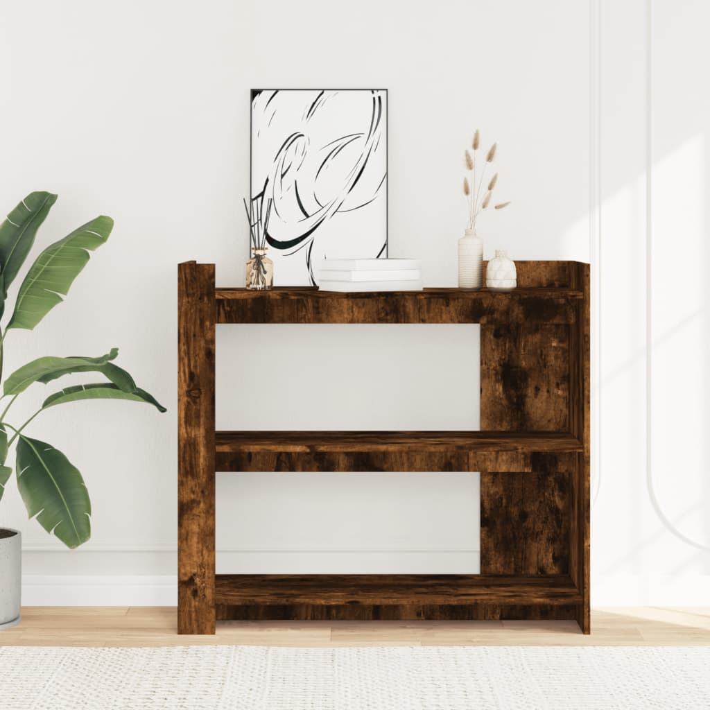 füstös tölgy színű szerelt fa tálalóasztal 100x35x90 cm