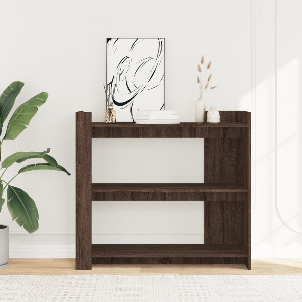 barna tölgyszínű szerelt fa tálalóasztal 100x35x90 cm