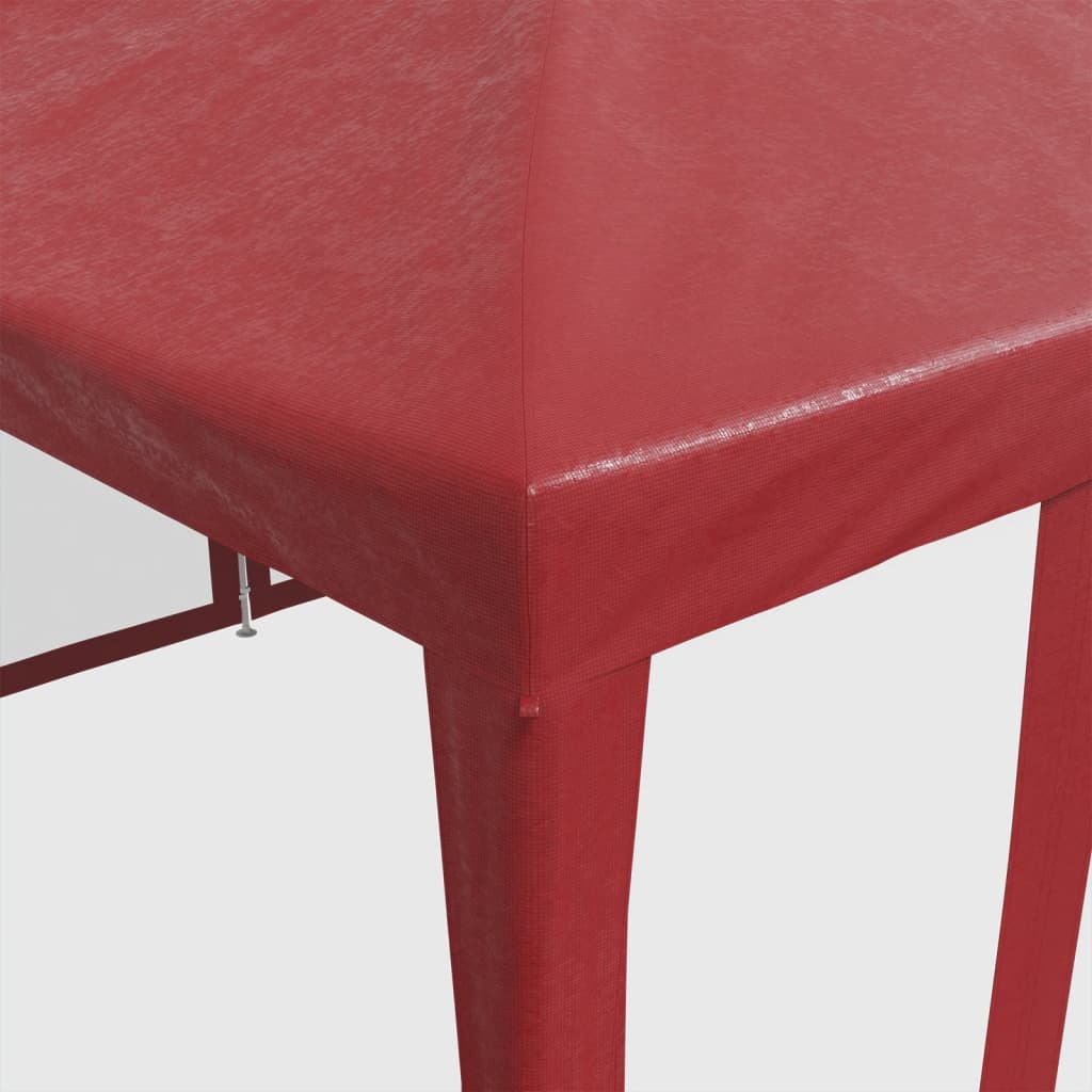 piros HDPE rendezvénysátor 10 hálós oldalfallal 6 x 4 m