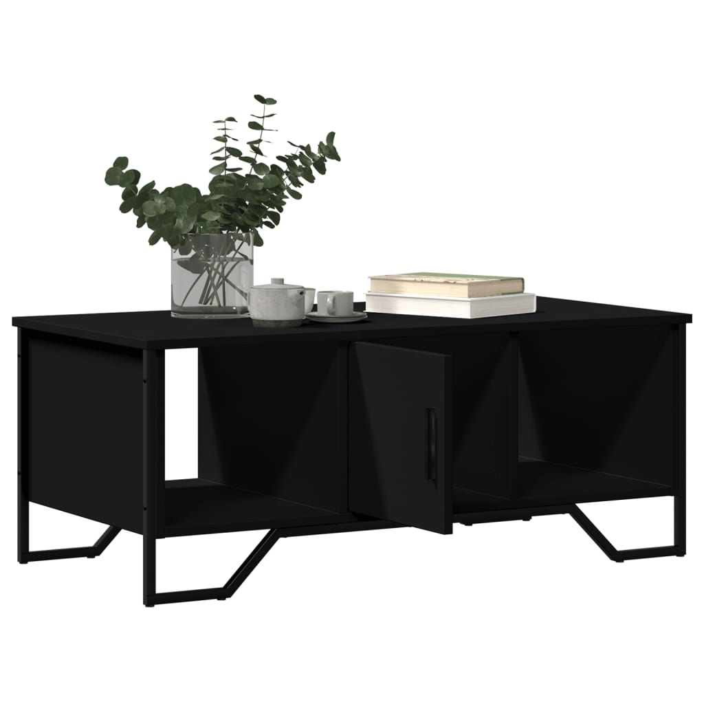 fekete szerelt fa dohányzóasztal 100 x 51 x 40 cm