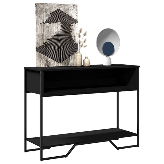 fekete szerelt fa tálalóasztal 100 x 35 x 74,5 cm