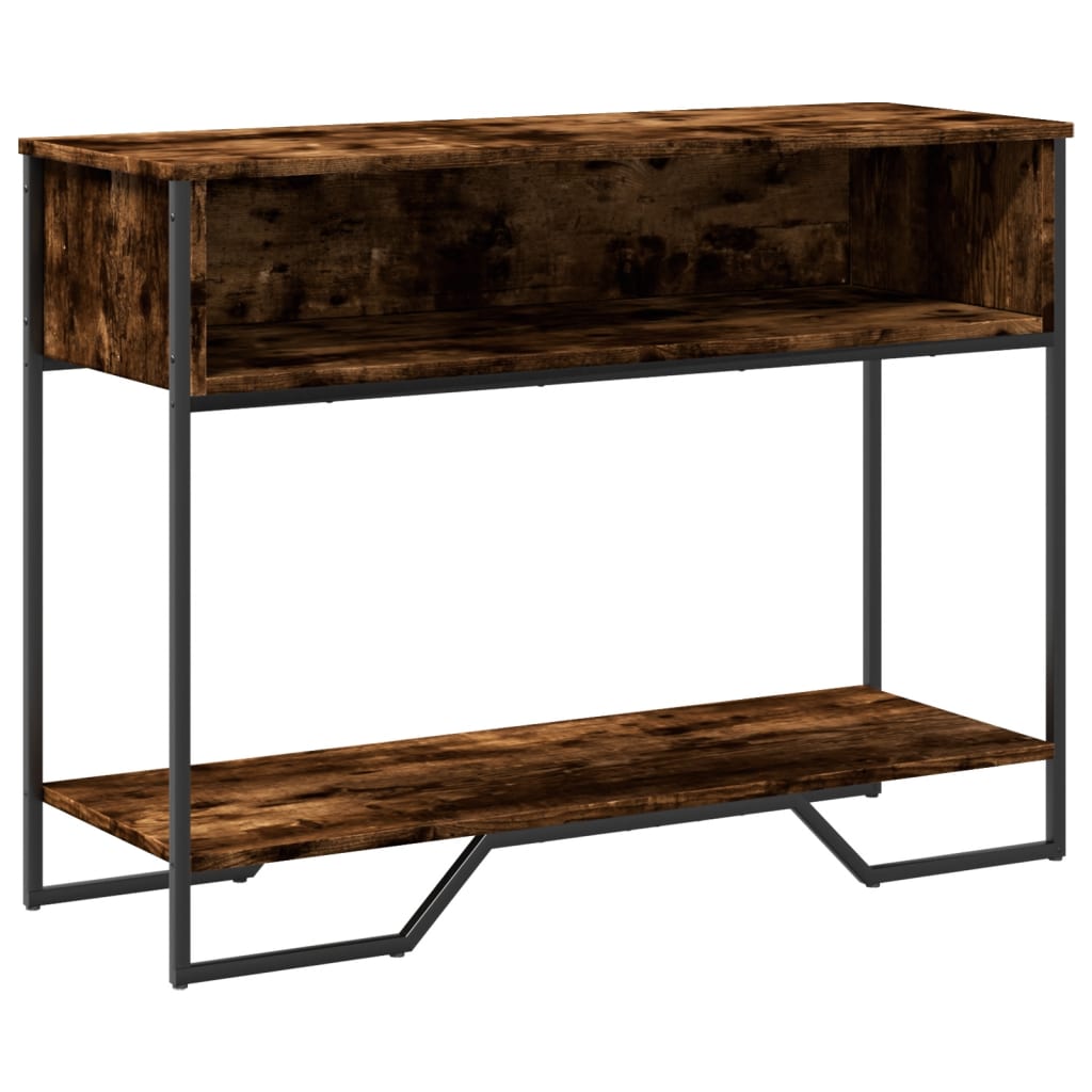füstös tölgy színű szerelt fa tálalóasztal 100x35x74,5 cm