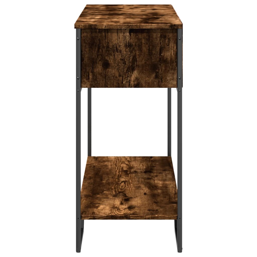füstös tölgy színű szerelt fa tálalóasztal 100x35x74,5 cm