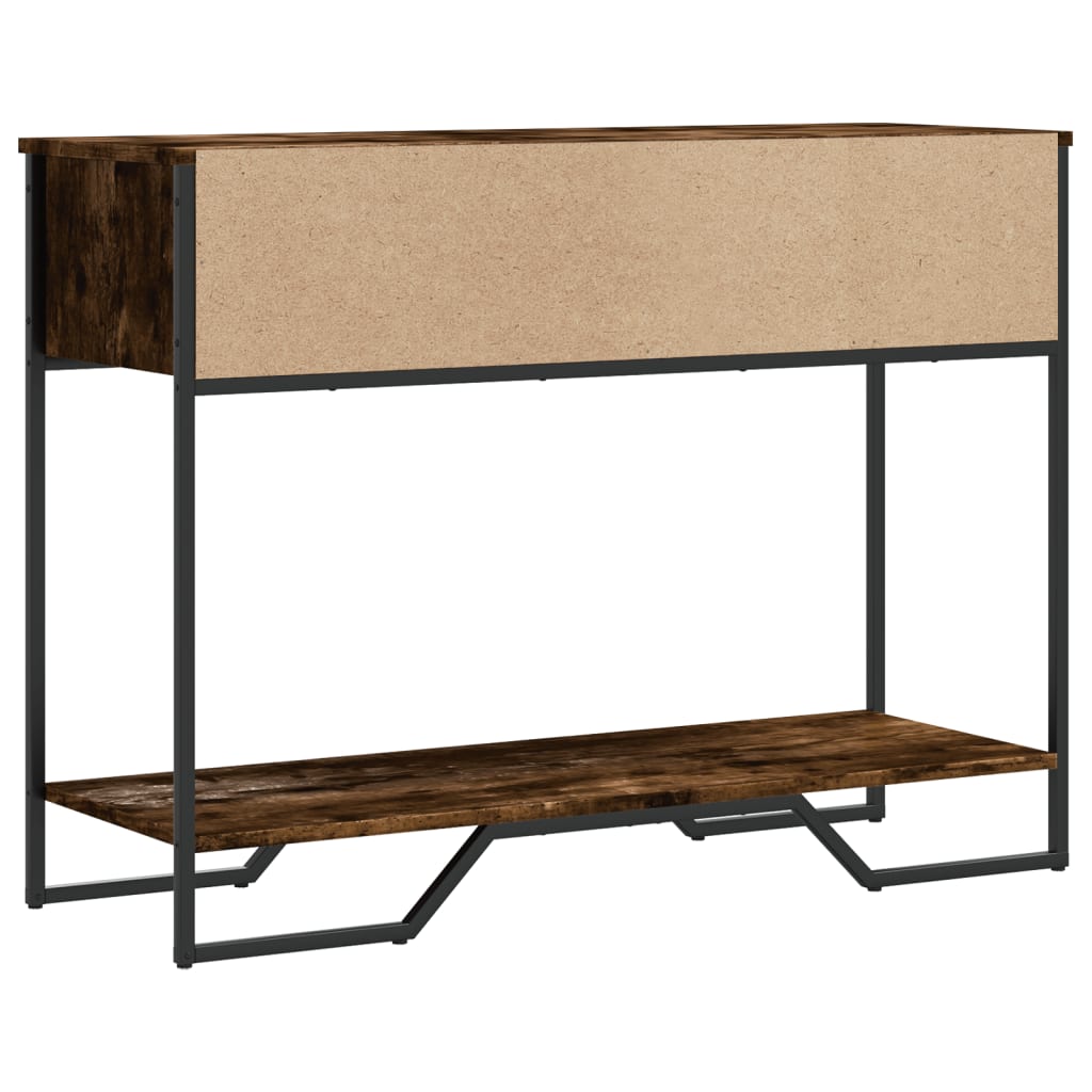 füstös tölgy színű szerelt fa tálalóasztal 100x35x74,5 cm