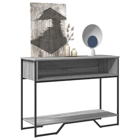 szürke sonoma szerelt fa dohányzóasztal 100x35x74,5 cm