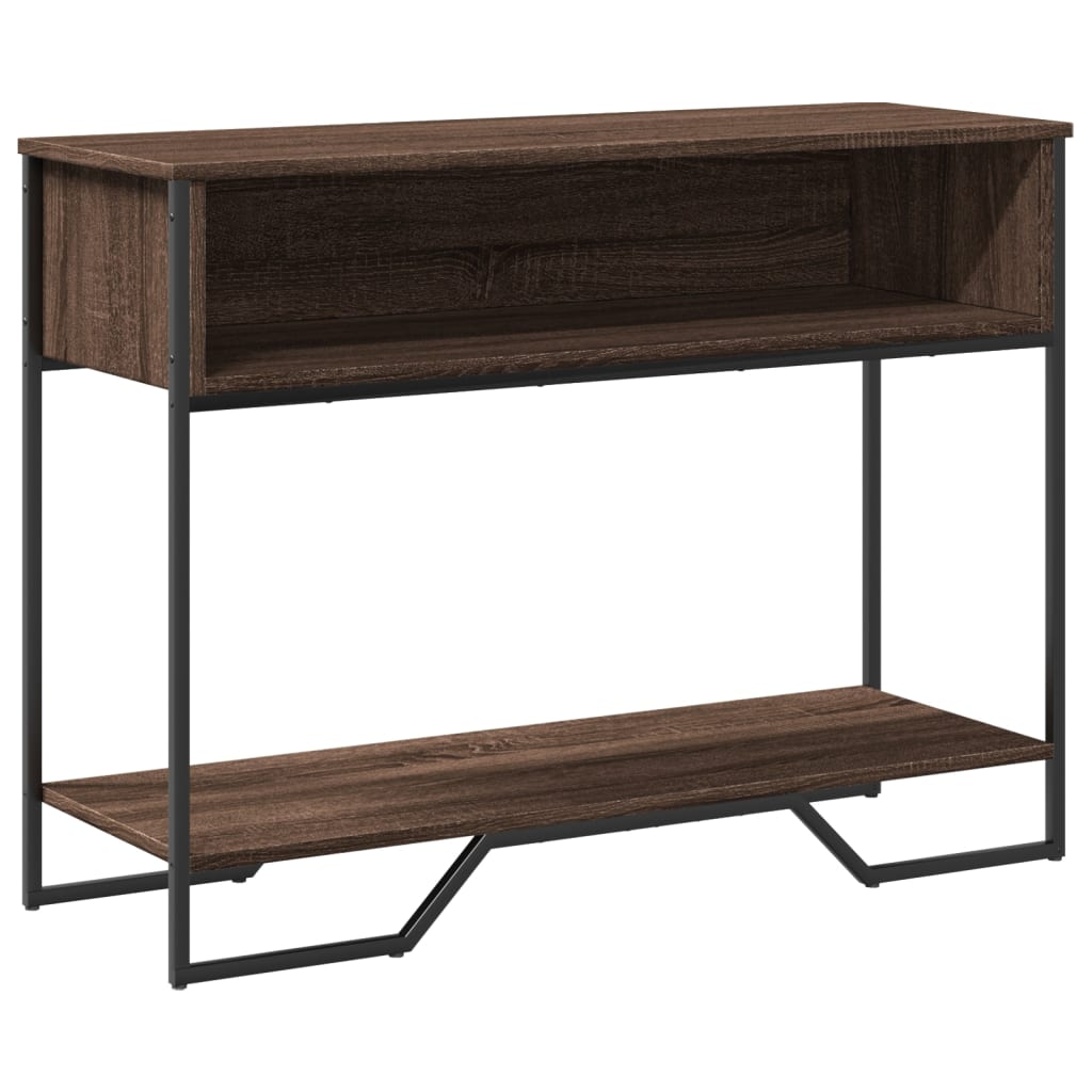 barna tölgyszínű szerelt fa dohányzóasztal 100x35x74,5 cm