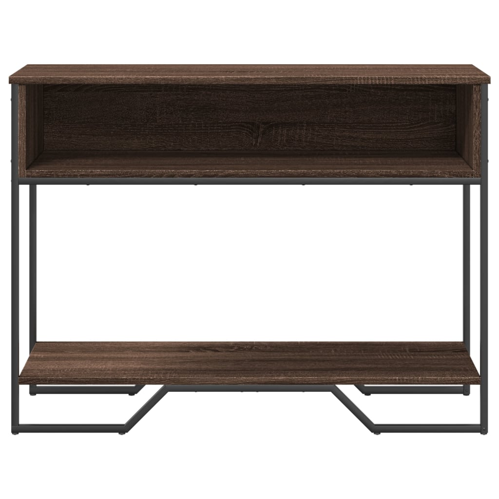 barna tölgyszínű szerelt fa dohányzóasztal 100x35x74,5 cm