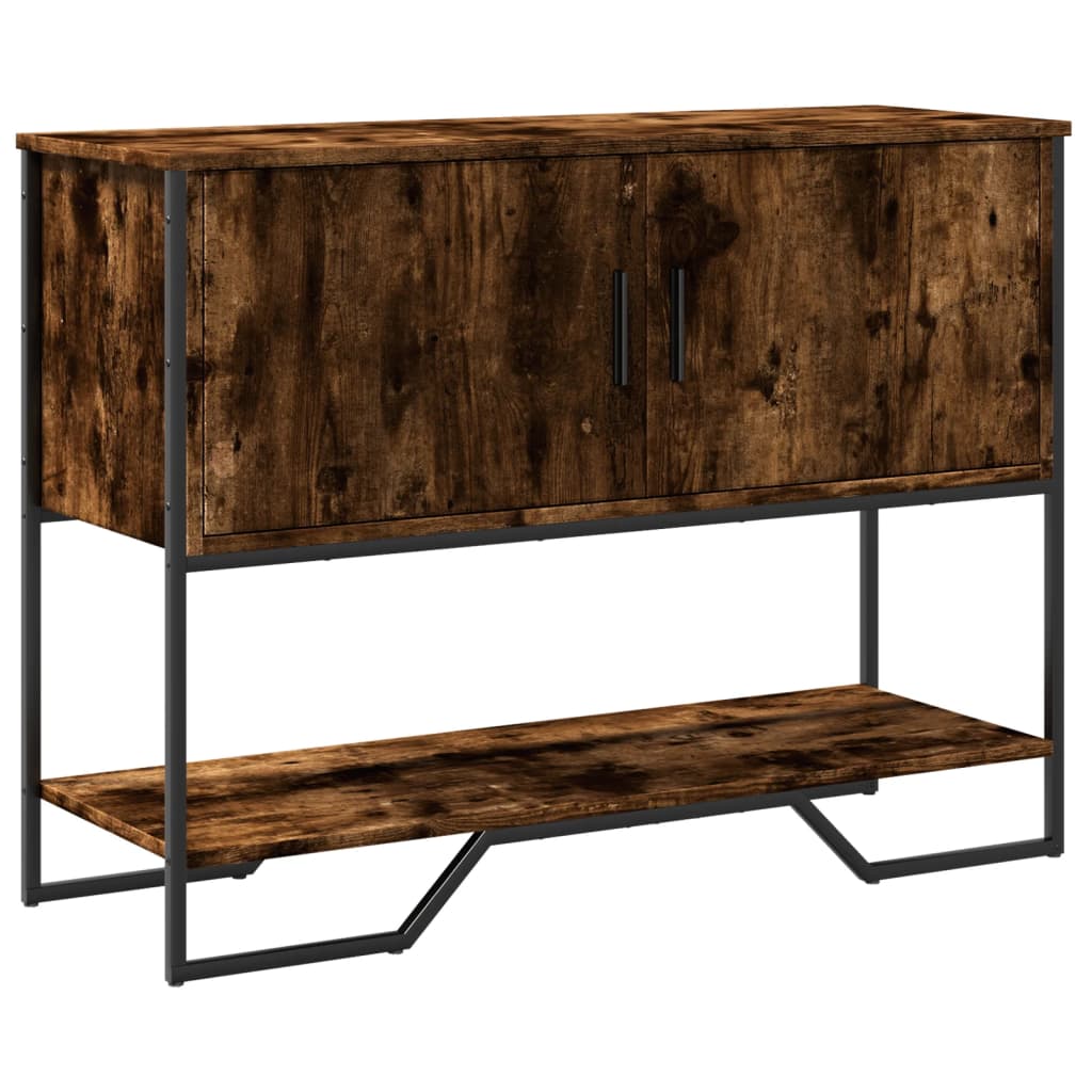 füstös tölgy színű szerelt fa tálalóasztal 100x35x74,5 cm